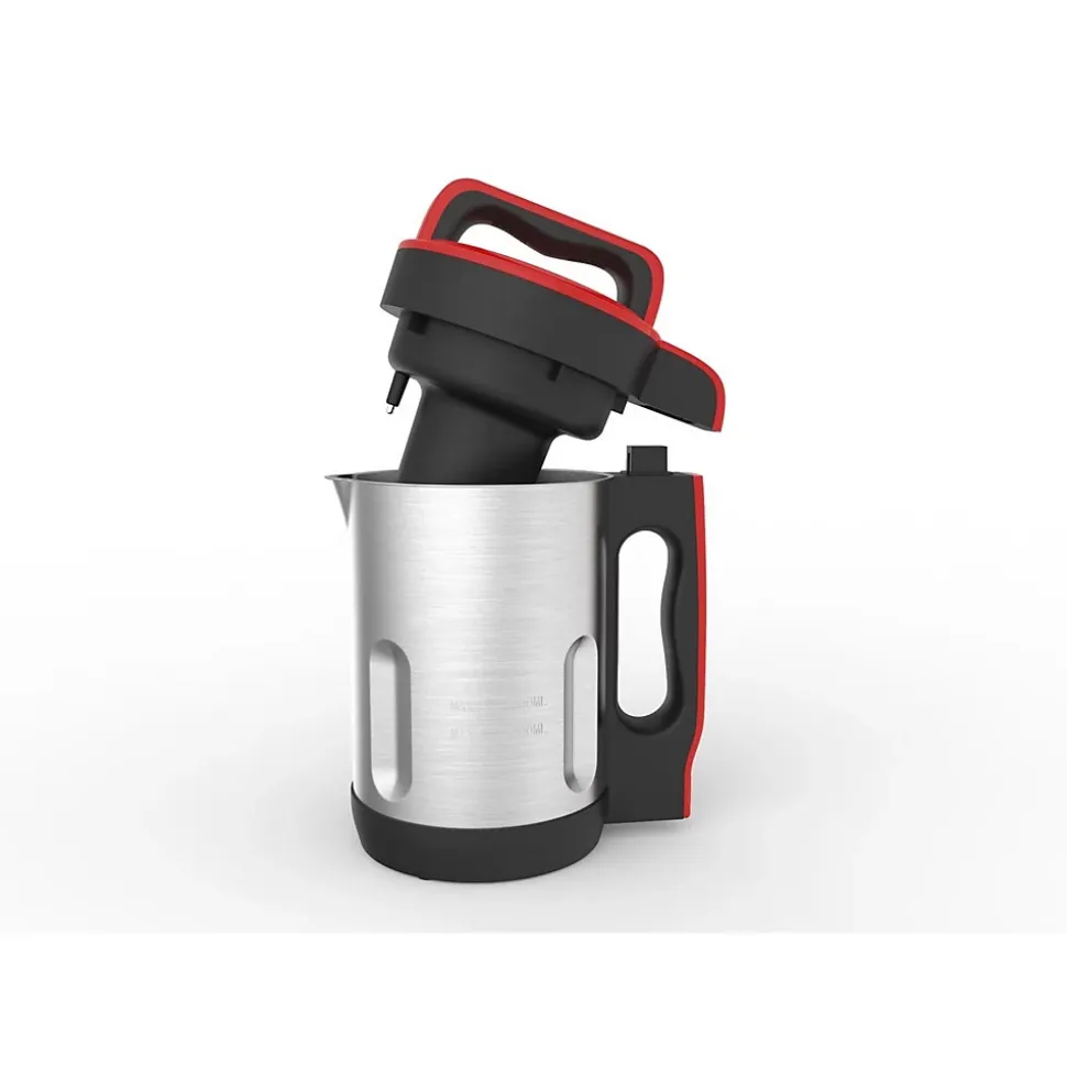 Techwood TSM-1655 Blender Chauffant Capacite 1.6L Soupe Veloute Compote Maintien au Chaud 1000W Inox Coloris Rouge