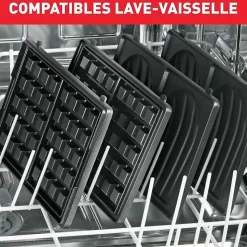 TEFAL Appareil à gaufre + 2 coffrets sandwiches et gaufres, Plaques antiadhésives, Rangement pratique, Snack Collection SW853D12