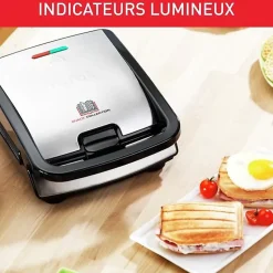 TEFAL Appareil à gaufre + 2 coffrets sandwiches et gaufres, Plaques antiadhésives, Rangement pratique, Snack Collection SW853D12