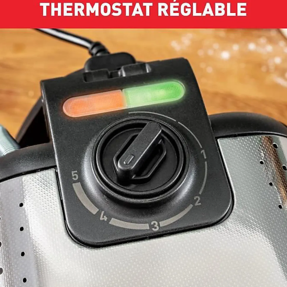 TEFAL Appareil à gaufre semi pro, 1200 W, Thermostat réglable, Voyant lumineux, Poignée rotative rabattable, King Size WM756D12