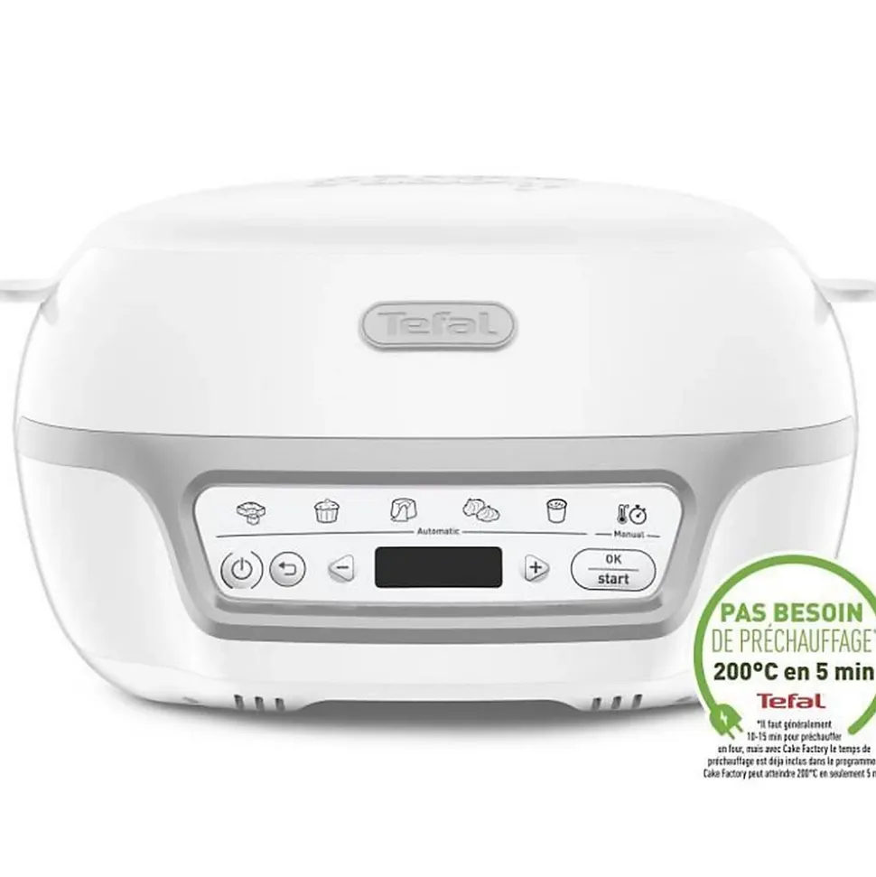TEFAL KD812110 Cake Factory Délices Silver Appareil a gâteau, 5 programmes auto + mode manuel, Accessoires, Application dédiée