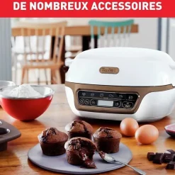TEFAL Machine a gâteaux intelligente, 5 programmes, Mode manuel, Moules flexibles, Grand moule acier revetu, Cake Factory +