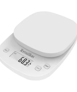 TERRAILLON 14526 - Balance culinaire éléctronique de précision - 2kg - Affichage LCD - 13x12,5x1,2 - Fonction Tare - Blanche
