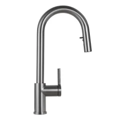 Timeless mitigeur d'évier à levier en acier inoxydable+douchette extractible, monotrou, gun metal brossé (TMLKF285BGM)