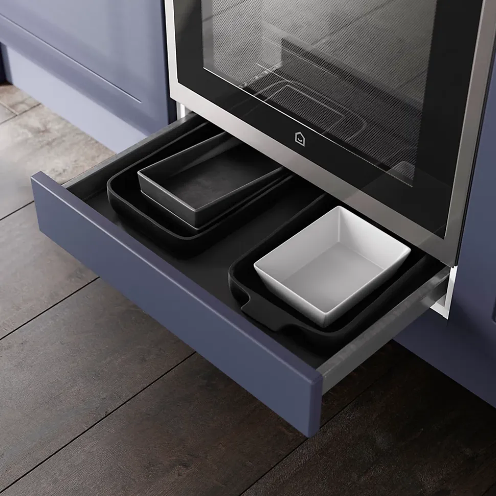 Tiroir bas de four de cuisine GoodHome Sancho Anthracite l. 60 cm