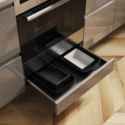 Tiroir bas de four de cuisine GoodHome Sancho Anthracite l. 60 cm