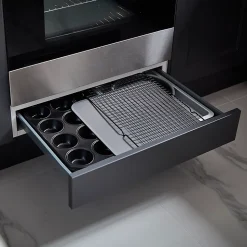 Tiroir bas de four de cuisine GoodHome Sancho Anthracite l. 60 cm