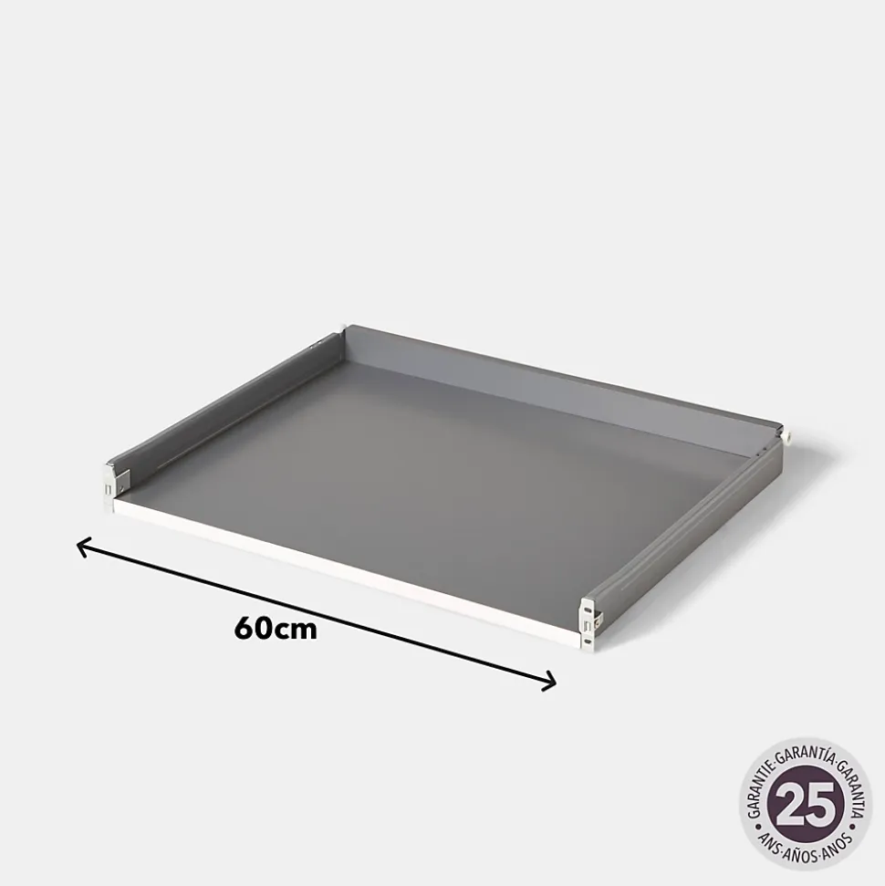 Tiroir bas de four de cuisine GoodHome Sancho Anthracite l. 60 cm