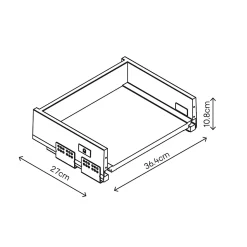 Tiroir de cuisine GoodHome Soto anthracite l. 40 x P. 27 cm