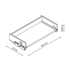 Tiroir de cuisine GoodHome Soto anthracite l. 60 x P. 27 cm