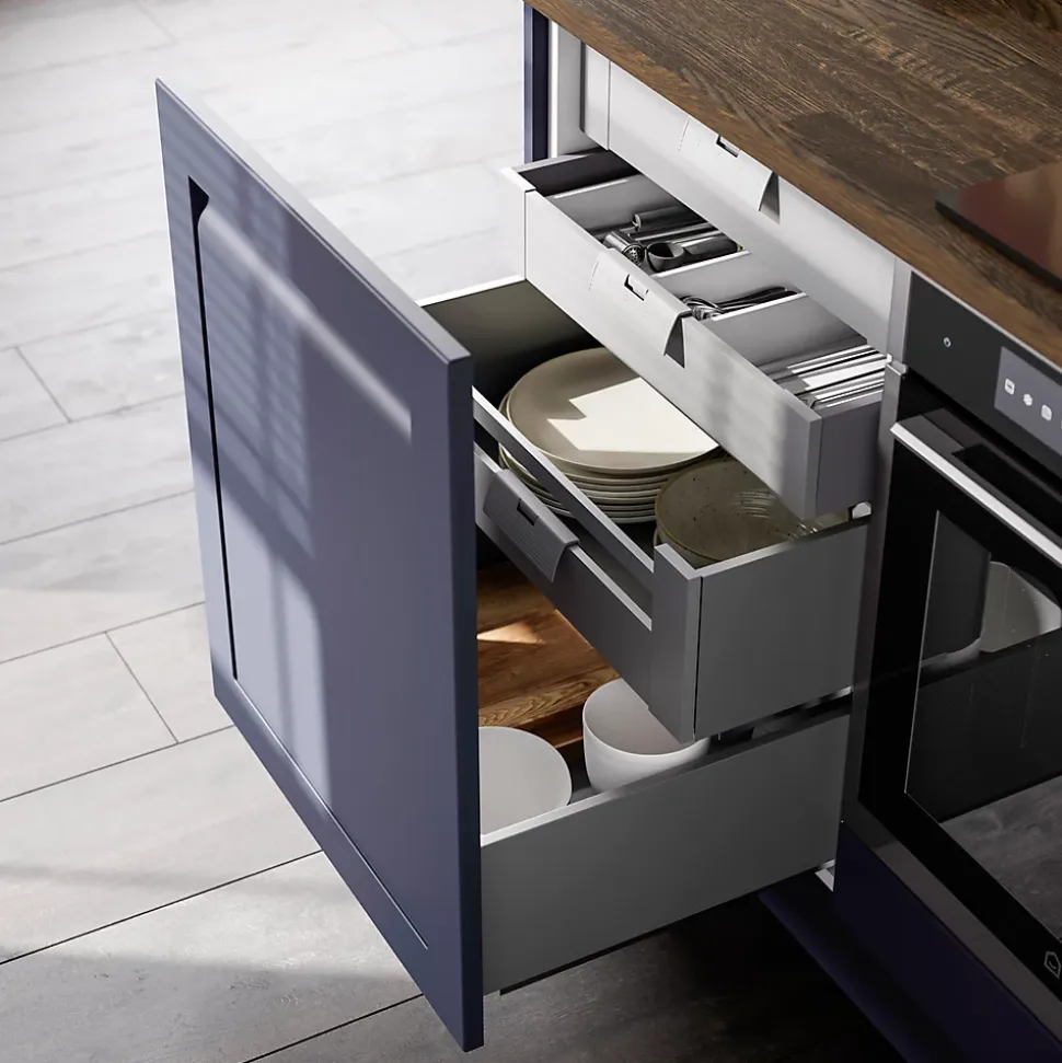 Tiroir de cuisine GoodHome Soto gris anthracite H. 10,8 cm x L. 60 cm