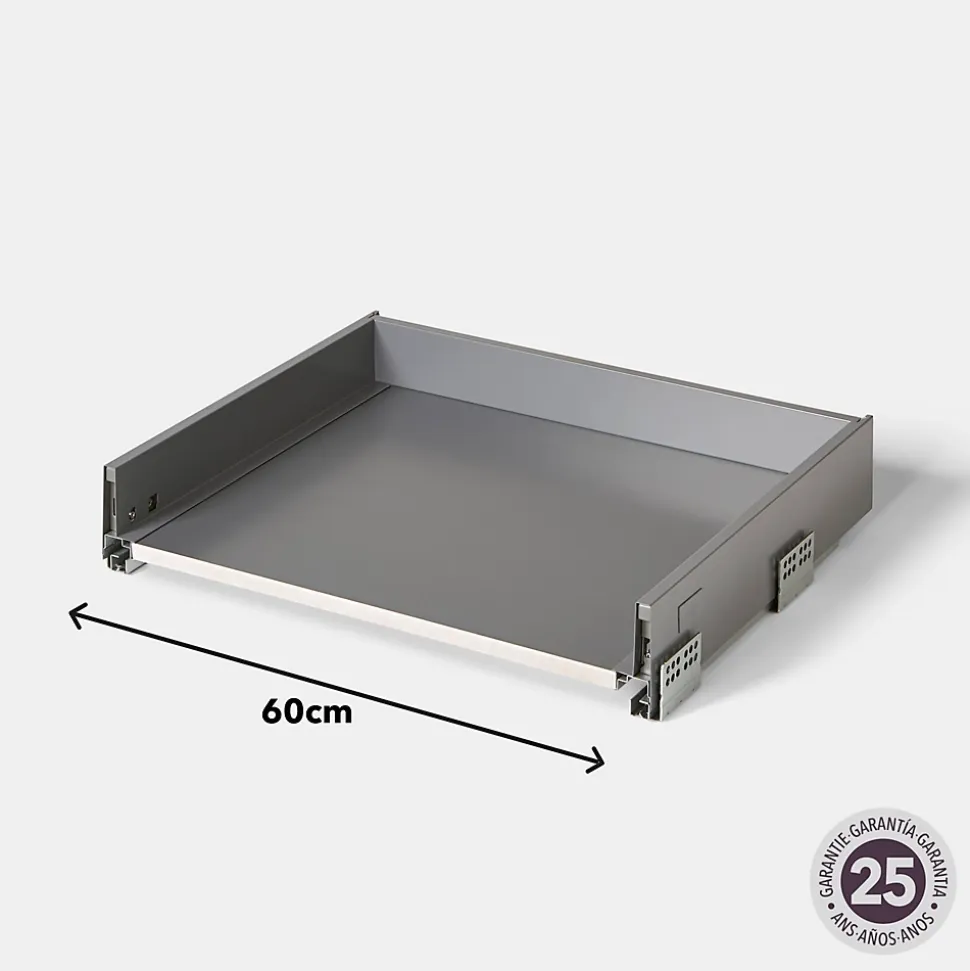 Tiroir de cuisine GoodHome Soto gris anthracite H. 10,8 cm x L. 60 cm