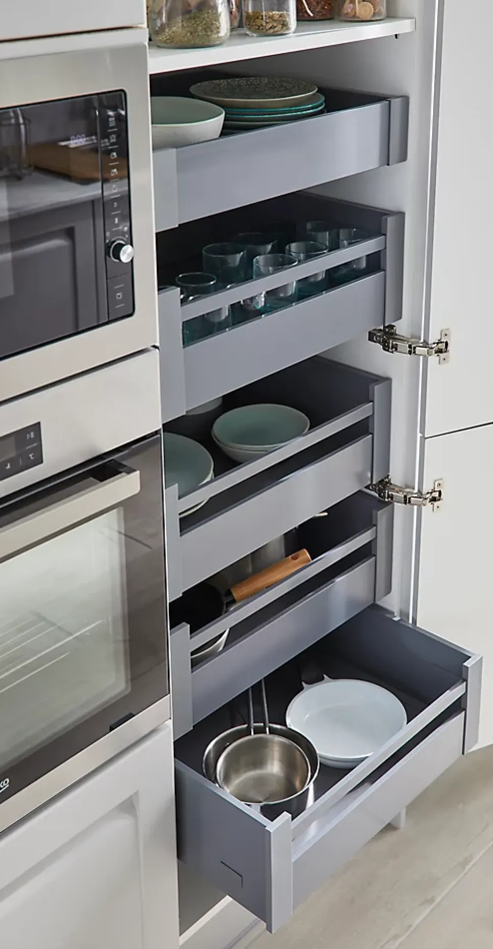 Tiroir de cuisine GoodHome Soto gris anthracite H. 10,8 cm x L. 60 cm