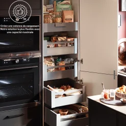 Tiroir de cuisine GoodHome Soto Anthracite l. 100 cm