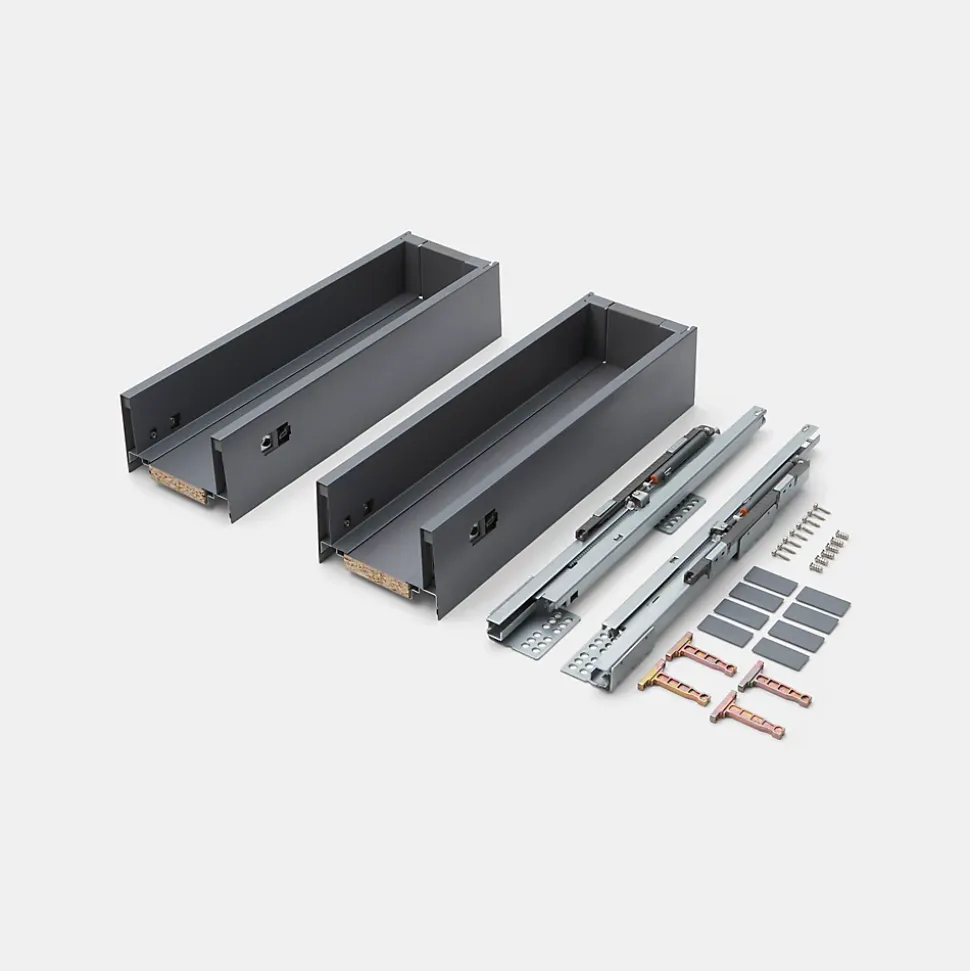 Tiroir de meuble de cuisine sous évier GoodHome Soto Anthracite