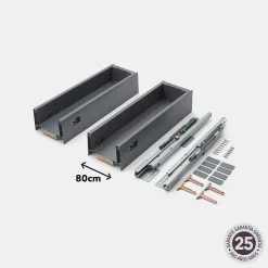 Tiroir de meuble de cuisine sous évier GoodHome Soto Anthracite