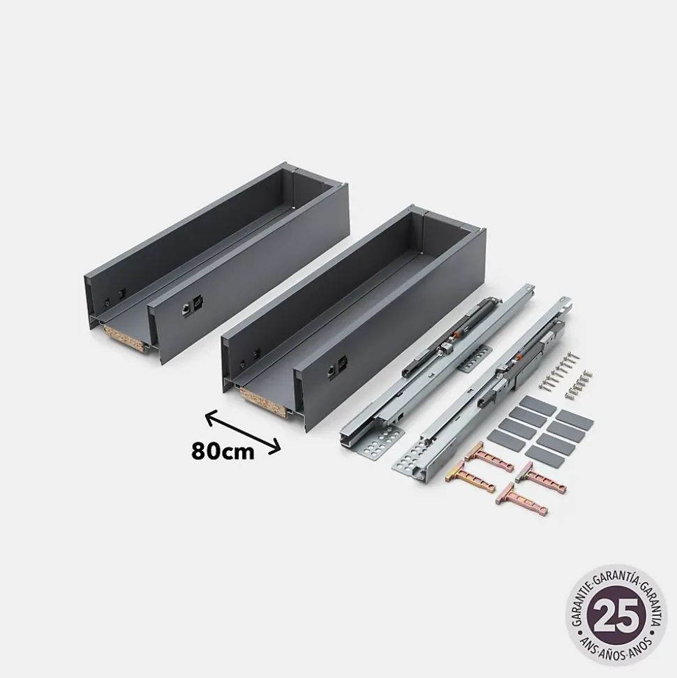 Tiroir de meuble de cuisine sous évier GoodHome Soto Anthracite