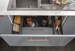 Tiroir de meuble de cuisine sous évier GoodHome Soto Anthracite