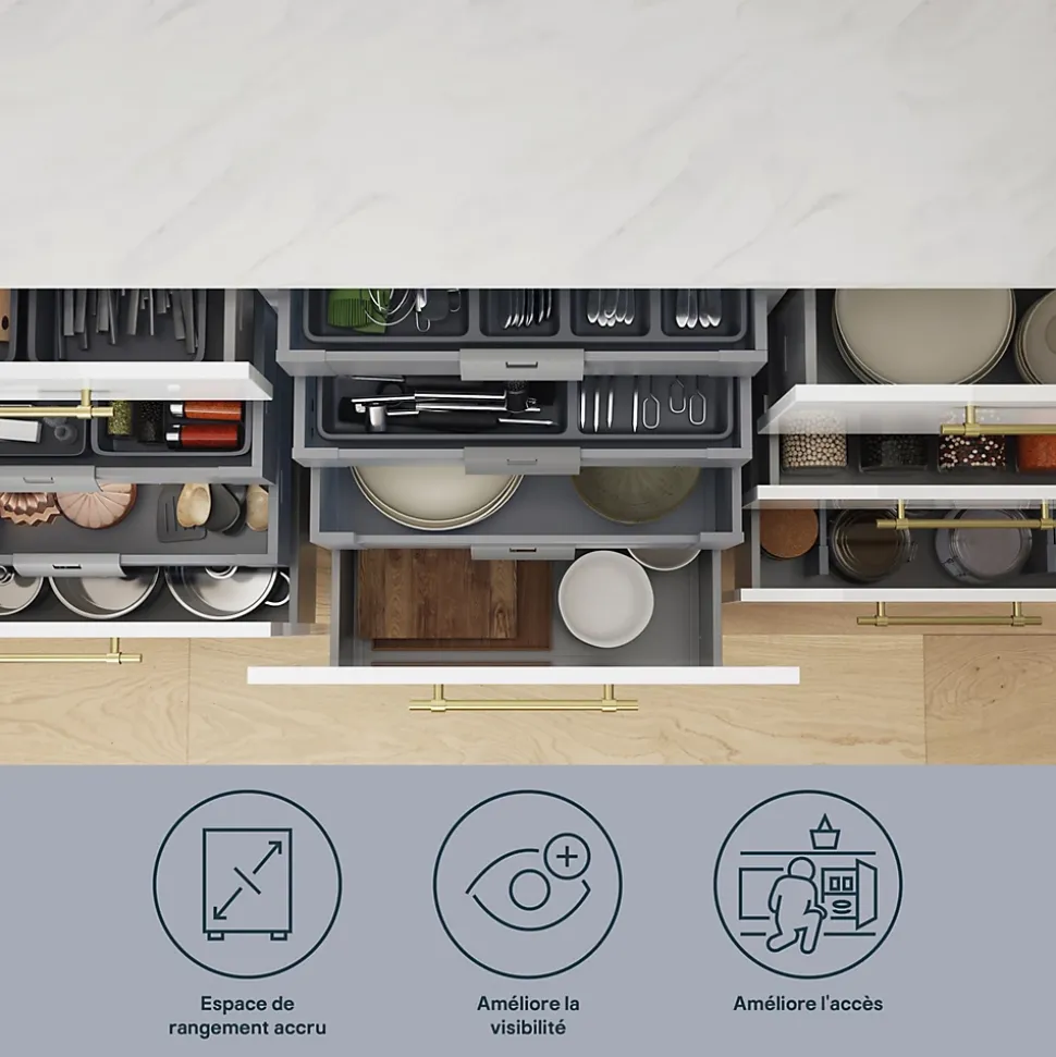 Tiroir de meuble de cuisine sous évier GoodHome Soto Anthracite