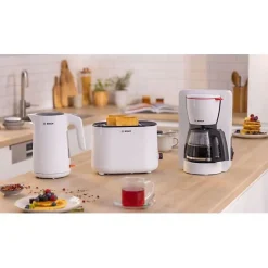 Toaster - BOSCH - TAT2M121 MyMoment - Blanc - 2 tranches - centrage automatique du pain - fonctions décongélation et réchauffage