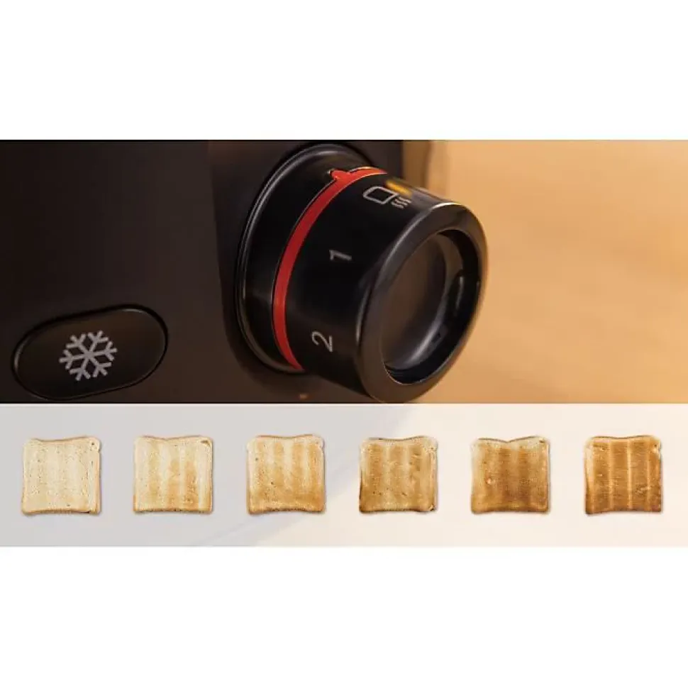 Toaster - BOSCH - TAT2M123 MyMoment - Noir - 2 tranches - centrage automatique du pain - fonctions décongélation et réchauffage