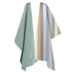 Torchon en coton vert et multicolore l.50 x l.70 cm, Ornami vendu par 2