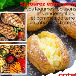 Torréfacteur à marrons, crêpière et grill électrique multifonctions Rotel