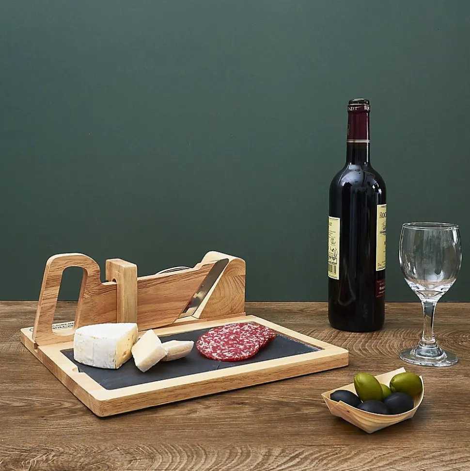 Trancheuse à charcuterie avec plateau ardoise