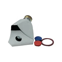 Tête de robinet 12 x 17 (3/8") avec croisillon et pastille bleue et rouge