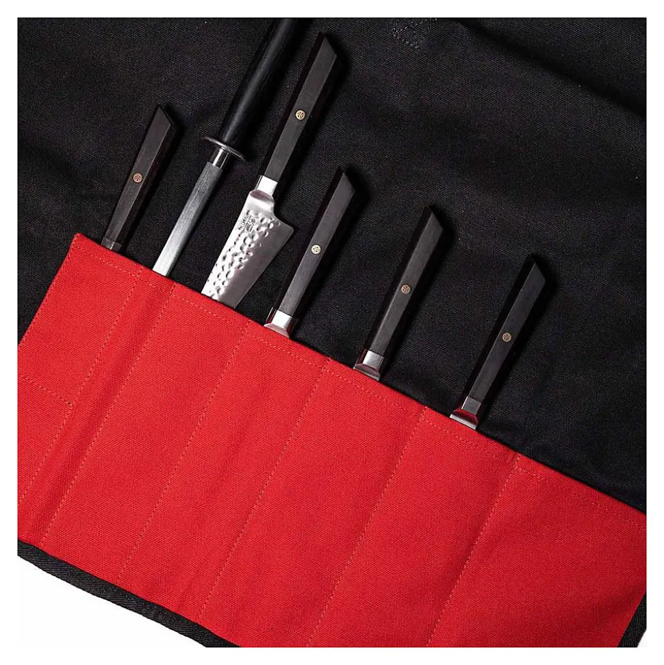 Étui à Couteaux nomade avec poignées 100% coton - KOTAI - Couteau japonais Noir 67 x 48.5 x 0.5 cm