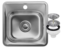 Turi38 Évier en Acier Inoxydable Granitan - Ensemble 1 Bac