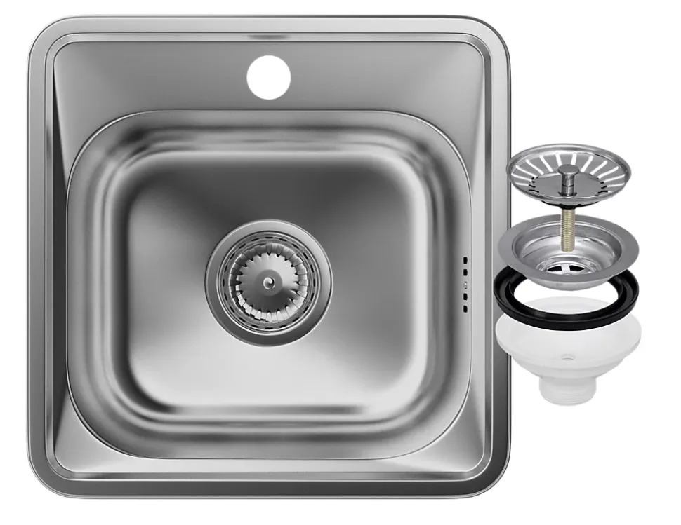 Turi38 Évier en Acier Inoxydable Granitan - Ensemble 1 Bac