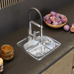 Turi38 Évier en Acier Inoxydable Granitan - Ensemble 1 Bac