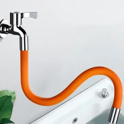 Tuyau d'extension de robinet de cuisine, tube d'extension amovible à 360 degrés avec connecteur, 20 cm