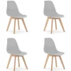 Valora KITO CHAISE Ergonomique en Bois Gris Salle à Manger x4