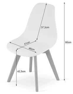 Valora KITO CHAISE Ergonomique en Bois Gris Salle à Manger x4
