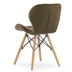 VALORA WAKO Chaise en velours - Design ergonomique moderne, marron x 4