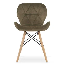 VALORA WAKO Chaise en velours - Design ergonomique moderne, marron x 4