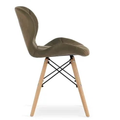 VALORA WAKO Chaise en velours - Design ergonomique moderne, marron x 4