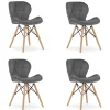 Valora WAKO Fauteuil en velours gris, design moderne pour salon x4
