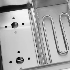 VERTES Cuiseur à pâtes Professionnel, électrique, 2x 1700 watts, 2 cuves de cuisson séparées de 6 litres chacune, 4 paniers