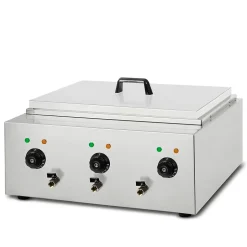 VERTES Cuiseur à pâtes Professionnel, électrique, 3x 1700 watts, 3 cuves de cuisson séparées de 6 litres chacune, 6 paniers