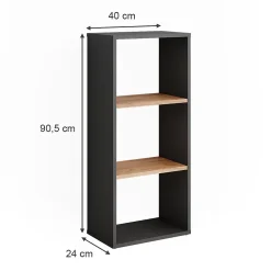 Vicco Armoire à chaussures Anthracite/chêne doré 40x90.5cm