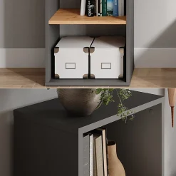 Vicco Armoire à chaussures Anthracite/chêne doré 40x90.5cm