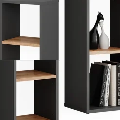 Vicco Armoire à chaussures Anthracite/chêne doré 30x90.5cm