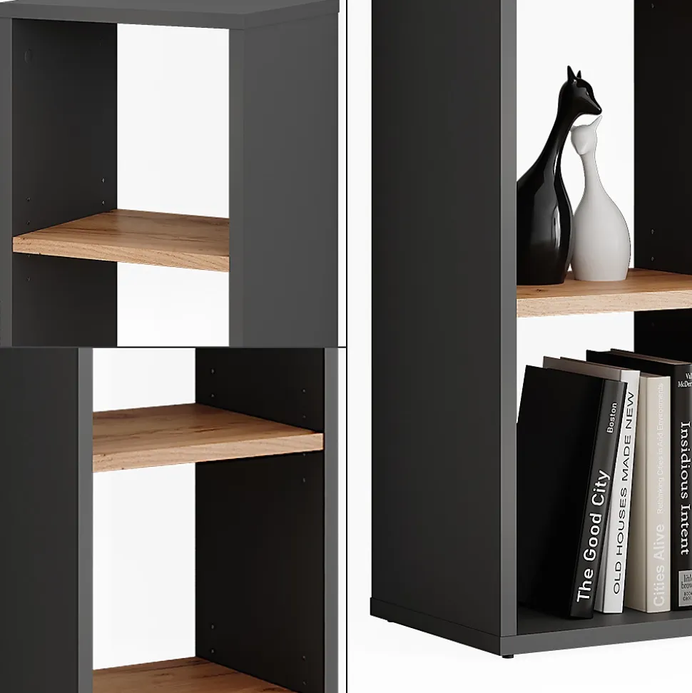 Vicco Armoire à chaussures Anthracite/chêne doré 30x90.5cm