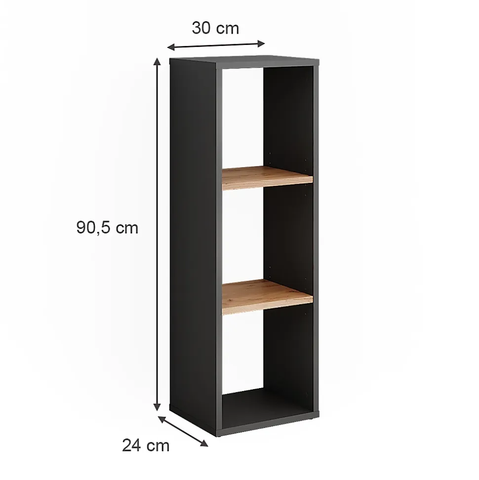 Vicco Armoire à chaussures Anthracite/chêne doré 30x90.5cm