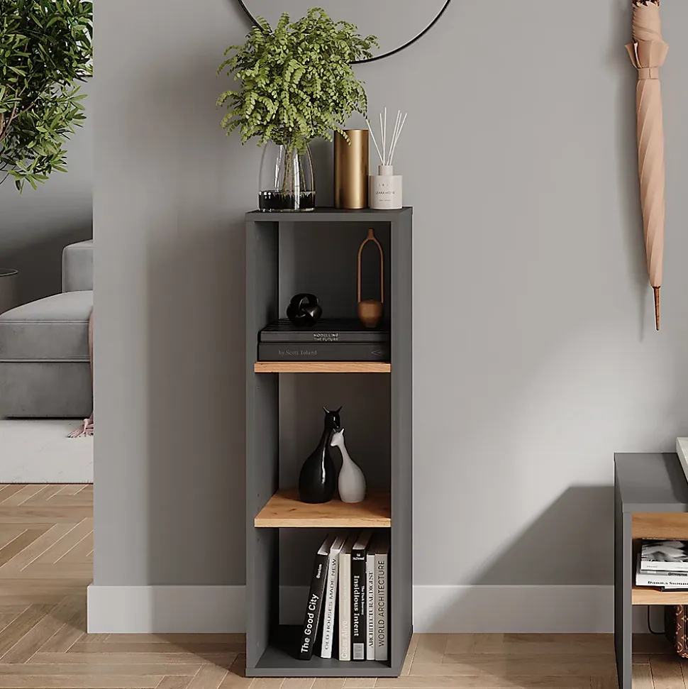 Vicco Armoire à chaussures Anthracite/chêne doré 30x90.5cm