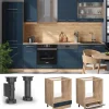 Vicco Armoire de cuisine Bleu foncé brillant 60cm , PT Anthracite