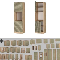 Vicco Armoire dencastrement de la cuisinière Panneau en chêne 60cm ouvert